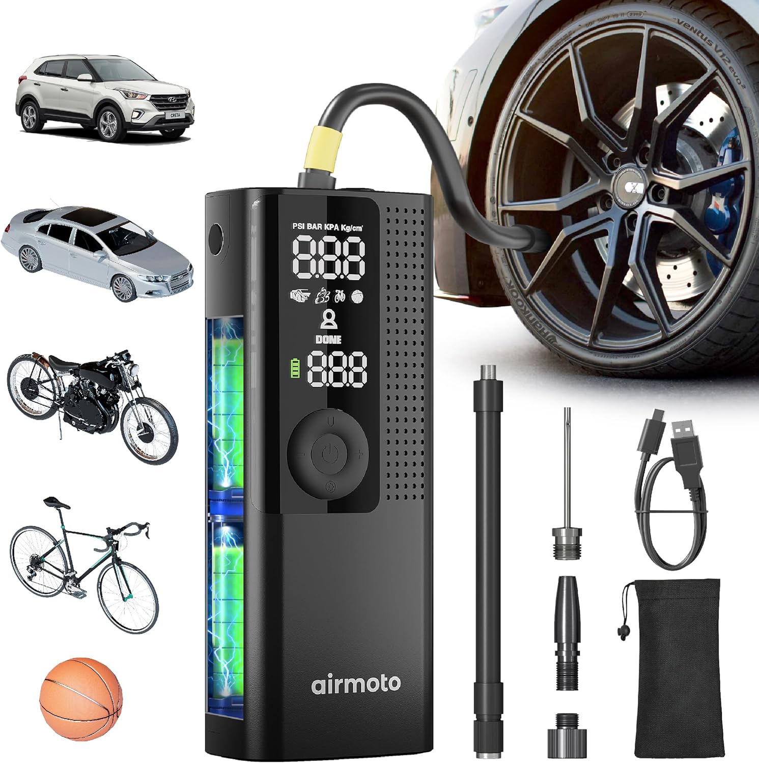 AirMoto Tire inflator protabvle